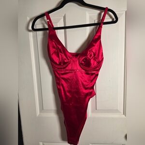 Princess Polly Be My Valentine Vibrant Red Bodysuit Size M